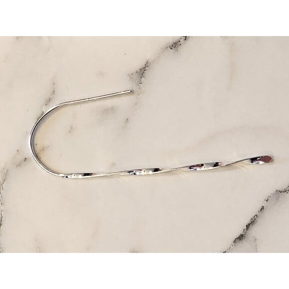 Sterling Silver Twisted Drop Threader Earrings For Women - Picture 5 of 5